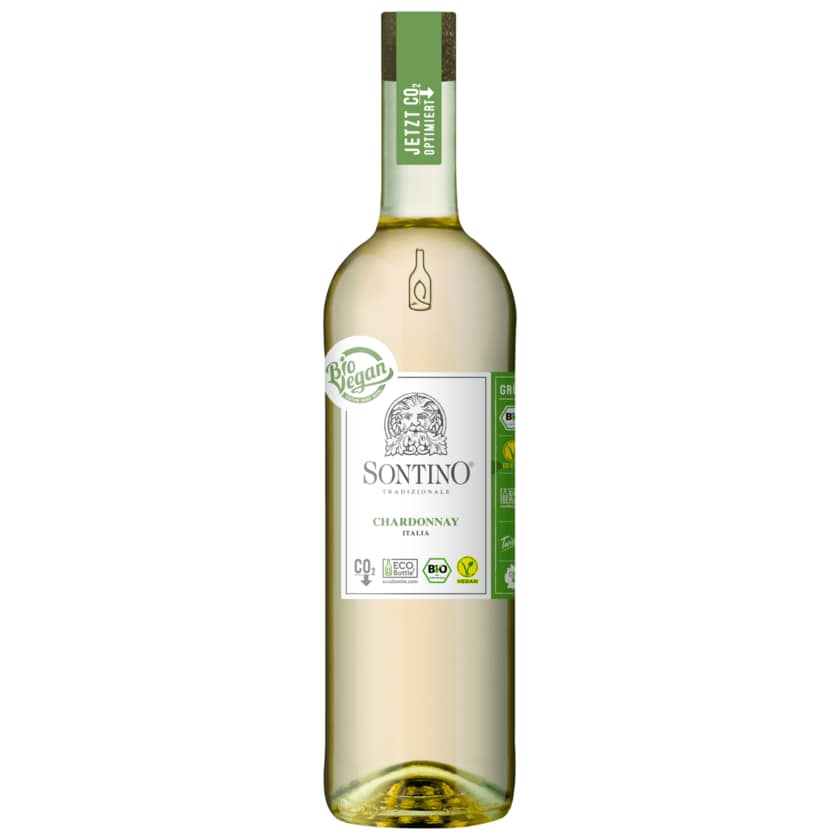 Sontino Bio Weißwein Chardonnay trocken vegan 0,75l